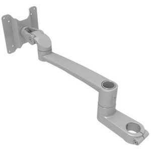 Monitor Mount, Tilt & Swivel, Single Arm, Pole Mount, Aluminum Alloy, Silver - Image 1
