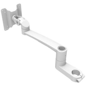 Monitor Mount, Tilt & Swivel, Single Arm, Pole Mount, Aluminum Alloy, White - Image 1