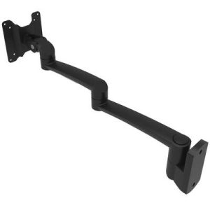 Monitor Mount, Tilt & Swivel, Double Arm, Wall Mount, Aluminum Alloy, Black - Image 1