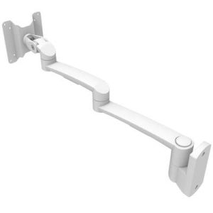 Monitor Mount, Tilt & Swivel, Double Arm, Wall Mount, Aluminum Alloy, White - Image 1