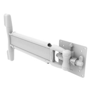 Monitor Mount, Tilt & Swivel, Single Arm, Aluminum Alloy, Powder Coat, White - Image 1