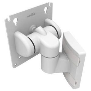 Monitor Mount, Tilt & Swivel, With VESA Mounting Plate, Wall Mount, Front Fastened, Aluminum Alloy, Powder Coat, White - Image 1