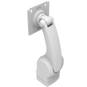Monitor Mount, Height Adjusting, Single Arm, With VESA Mounting Plate, Table Mount, Aluminum Alloy, Powder Coat, White