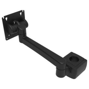 Monitor Mount, Tilt & Swivel, Single Arm, With VESA Mounting Plate, Pole Mount, Aluminum Alloy, Powder Coat, Black