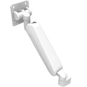 Monitor Mount, Height Adjusting, Single Arm, Aluminum Alloy, Powder Coat, White - Image 1