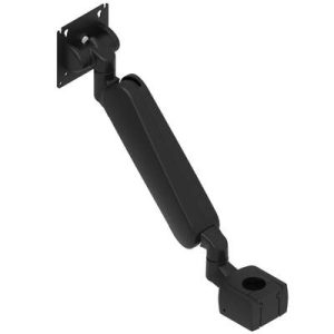 Monitor Mount, Height Adjusting, Single Arm, With VESA Mounting Plate, Pole Mount, Aluminum Alloy, Powder Coat, Black