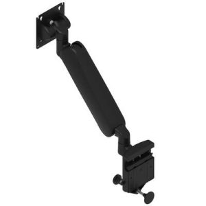 Monitor Mount, Height Adjusting, Single Arm, With VESA Mounting Plate, Rail Mount, Aluminum Alloy, Powder Coat, Black