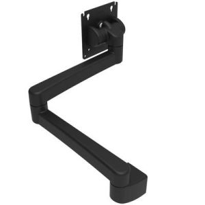 Monitor Mount, Tilt & Swivel, Double Arm,  Aluminum Alloy, Powder Coat, Black