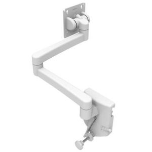 Monitor Mount, With VESA Mounting Plate, Rail Mount, Aluminum Alloy, Powder Coat, White