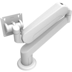 Monitor Mount, Height Adjusting, Double Arm, Aluminum Alloy, Powder Coat, White