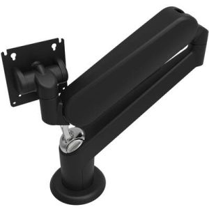 Monitor Mount, Height Adjusting, Double Arm, Aluminum Alloy, Powder Coat, Black