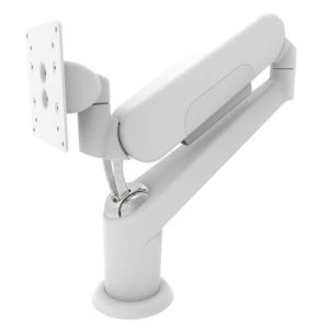 Monitor Mount, Height Adjusting, Double Arm, Aluminum Alloy, Powder Coat, White