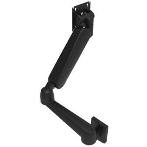 Monitor Mount, Height Adjusting, Double Arm, With VESA Mounting Plate, Wall Mount, Front Fastened, Aluminum Alloy, Powder Coat, Black