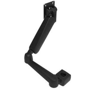 Monitor Mount, Height Adjusting, Double Arm, With VESA Mounting Plate, Pole Mount, Aluminum Alloy, Powder Coat, Black