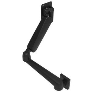 Monitor Mount, Height Adjusting, Double Arm, With VESA Mounting Plate, Wall Mount, Front Fastened, Aluminum Alloy, Powder Coat, Black