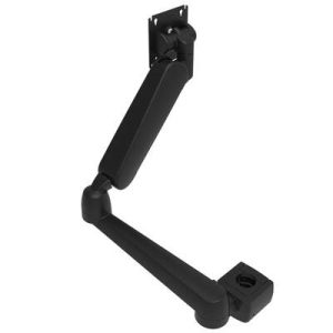 Monitor Mount, Height Adjusting, Double Arm, With VESA Mounting Plate, Pole Mount, Aluminum Alloy, Powder Coat, Black