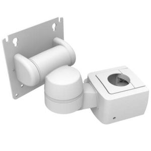 Monitor Mount, Tilt & Swivel, Pole Mount, Aluminum Alloy, Powder Coat, White - Image 1