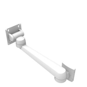 Monitor Mount, Tilt & Swivel, Single Arm, Wall Mount, Aluminum Alloy, Powder Coat, White - Image 1