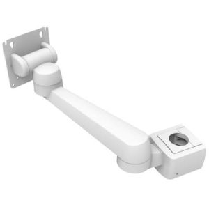 Monitor Mount, Tilt & Swivel, Single Arm, Pole Mount, Aluminum Alloy, Powder Coat, White - Image 1