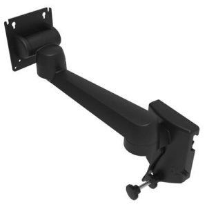 Monitor Mount, Tilt & Swivel, Single Arm, Rail Mount, Aluminum Alloy, Powder Coat, Black - Image 1