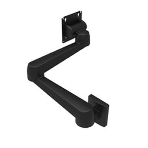 Monitor Mount, Tilt & Swivel, Double Arm, Wall Mount, Aluminum Alloy, Powder Coat, Black - Image 1