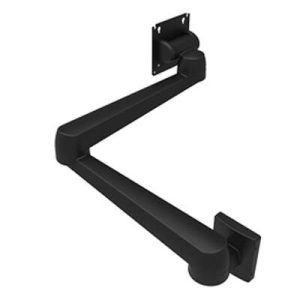 Monitor Mount, Tilt & Swivel, Double Arm, Wall Mount, Aluminum Alloy, Powder Coat, Black - Image 1