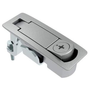 Compression Latch, Lever Latch, Tool Locking, Phillips Recess, 1-8mm Panel, 23-46mm Grip, Sealed, Zinc Alloy, Chrome Plated, Textured - Image 1