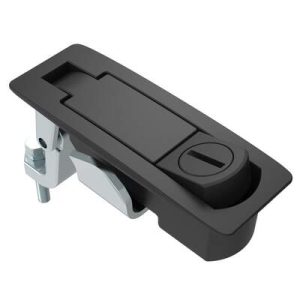 Compression Latch, Lever Latch, Tool Locking, Slotted Recess, 1-8mm Panel, 23-46mm Grip, Sealed, Zinc Alloy, Powder Coat, Black - Image 1