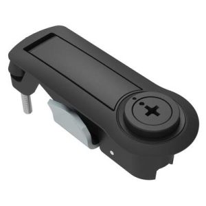 Compression Latch, Lever Latch, Tool Locking, Phillips Recess, 1-5mm Panel, 1-18mm Grip, Not Sealed, Zinc Alloy, Powder Coat, Black - Image 1