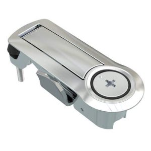Compression Latch, Lever Latch, Auto Relock, Phillips Recess, 1-5mm Panel, 1-18mm Grip, Not Sealed, Zinc Alloy, Chrome Plated, Bright