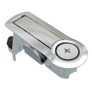 Compression Latch, Lever Latch, Auto Relock, Phillips Recess, 1-5mm Panel, 18-40mm Grip, Not Sealed, Zinc Alloy, Chrome Plated, Bright