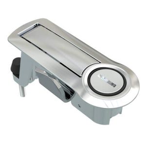 Compression Latch, Lever Latch, Auto Relock, Slotted Recess, 1-5mm Panel, 18-40mm Grip, Not Sealed, Zinc Alloy, Chrome Plated, Bright