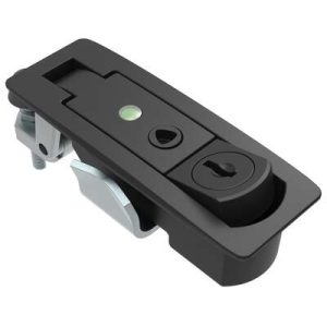 Compression Latch, Lever Latch, Key Locking, 1-8mm Panel, 1-18mm Grip, Sealed, Zinc Alloy, Powder Coat, Black - Image 1