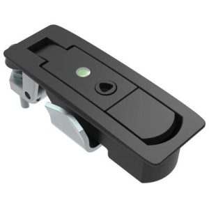 Compression Latch, Lever Latch, No Restriction, Flush Trigger, 1-8mm Panel, 1-18mm Grip, Sealed, Zinc Alloy, Powder Coat, Black - Image 1