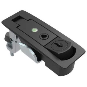 Compression Latch, Lever Latch, Key Locking, 1-8mm Panel, 17-39mm Grip, Sealed, Zinc Alloy, Powder Coat, Black