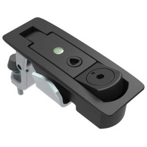 Compression Latch, Lever Latch, Tool Locking, 4 mm Hex Recess, 1-8mm Panel, 17-39mm Grip, Sealed, Zinc Alloy, Powder Coat, Black - Image 1