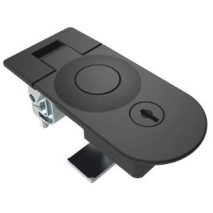 Compression Latch, Sealed Lever Latch, Key Locking, Locking without dust shutter, 31-41mm Panel, 45-57mm Grip, Zinc Alloy, Powder Coat, Black