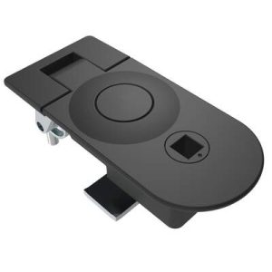 Compression Latch, Sealed Lever Latch, Tool Locking, Railway standard, 21-31mm Panel, 14-29mm Grip, Zinc Alloy, Powder Coat, Black - Image 1