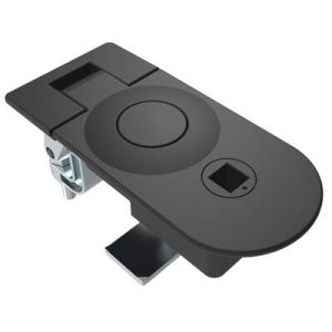 Compression Latch, Sealed Lever Latch, Tool Locking, Railway standard, 31-41mm Panel, 29-45mm Grip, Zinc Alloy, Powder Coat, Black - Image 1