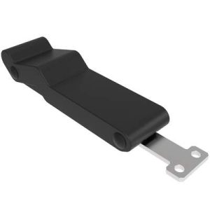 Flexible Over-center Draw Latch, Stainless Steel Reverse Keeper, Black Latch Body