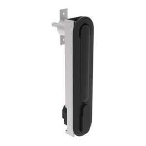 Multipoint Compression Latch, Steel Mounting Hardware, Key Locking, DIN 18354 profile, Clockwise Swing, Zinc Alloy, Black - Image 1