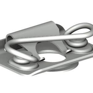 DZUS® Quarter-Turn Receptacle, Size 4, Steel Zinc Plate, Bright chromate - Image 1