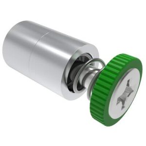 DZUS® Tech Line, Press-in, 11.3 mm Fastened Stud Projection, 0.9mm Min. Outer Panel, #2 Phillips Recess, Green Knob, Bulk Packaged