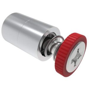 DZUS® Tech Line, Flare-in, 8.3 mm Fastened Stud Projection, 0.9mm Min. Outer Panel, #2 Phillips Recess, Red Knob, Bulk Packaged