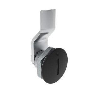 Quarter-Turn Cam Latch, Slotted Recess, 4mm (.16 in) Grip, Sealed, Zinc Alloy, Powder Coat, Black