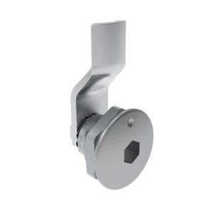 Quarter-Turn Cam Latch, 8 mm Hex Recess, 4mm (.16 in) Grip, Not Sealed, Zinc Alloy, Chrome Plated, Bright - Image 1