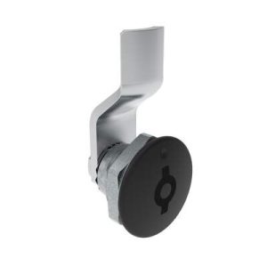 Quarter-Turn Cam Latch, 5 mm Double Bitted Recess, 2mm (.08 in) Grip, Not Sealed, Zinc Alloy, Powder Coat, Black