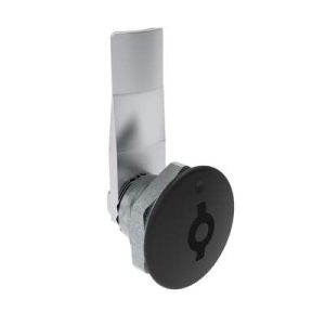 Quarter-Turn Cam Latch, 5 mm Double Bitted Recess, 14mm (.55 in) Grip, Not Sealed, Zinc Alloy, Powder Coat, Black - Image 1