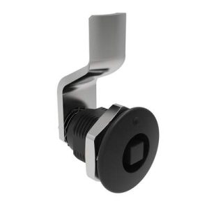 Quarter-Turn Cam Latch, 7 mm Square Recess, 6mm (.24 in) Grip, Not Sealed, Zinc Alloy, Powder Coat, Black - Image 1