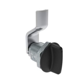 Quarter-Turn Cam Latch, Short wing, 8mm (.31 in) Grip, Not Sealed, Zinc Alloy, Powder Coat, Black - Image 1